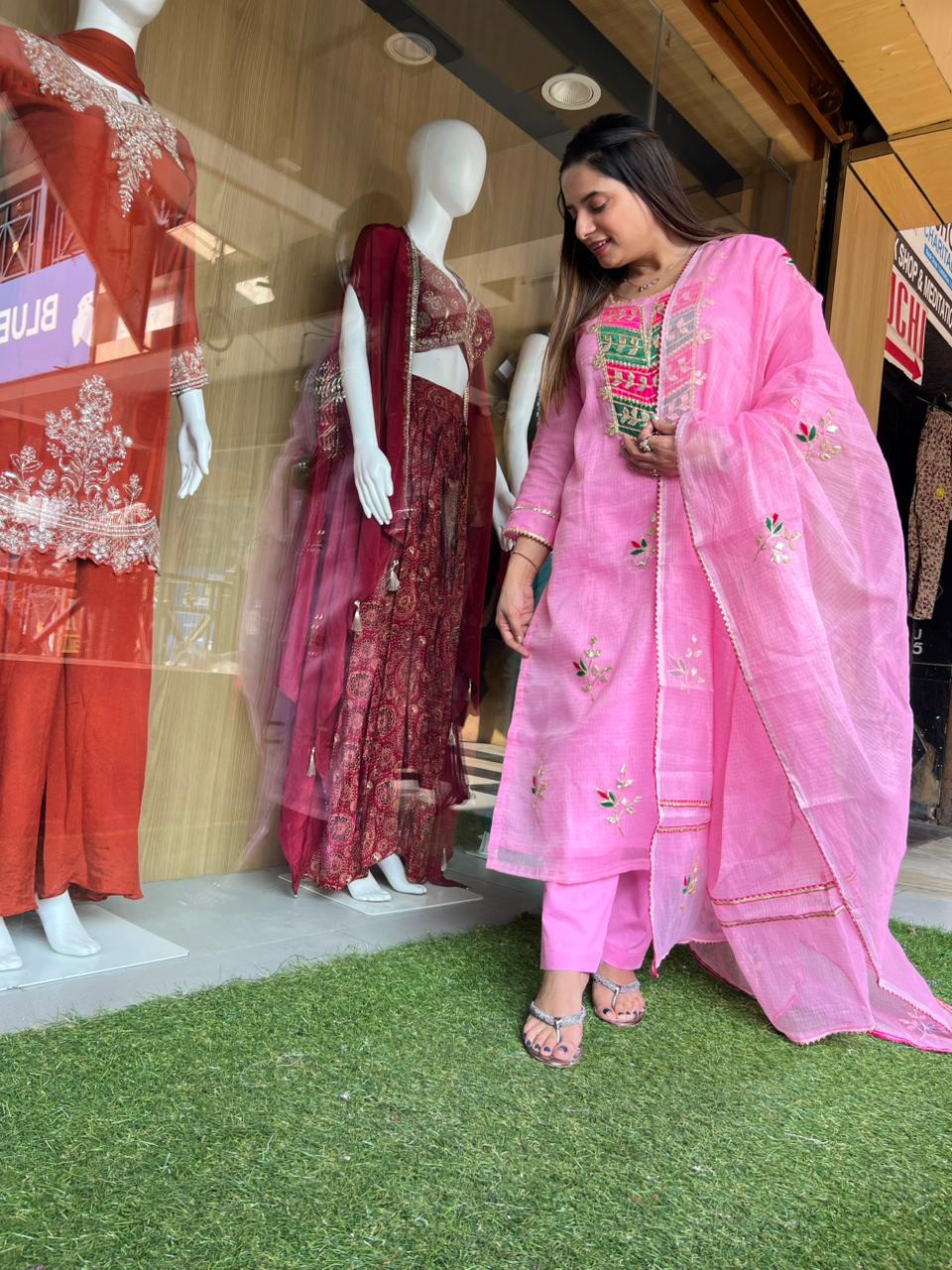 Kota Doria Light Pink 3pc Set