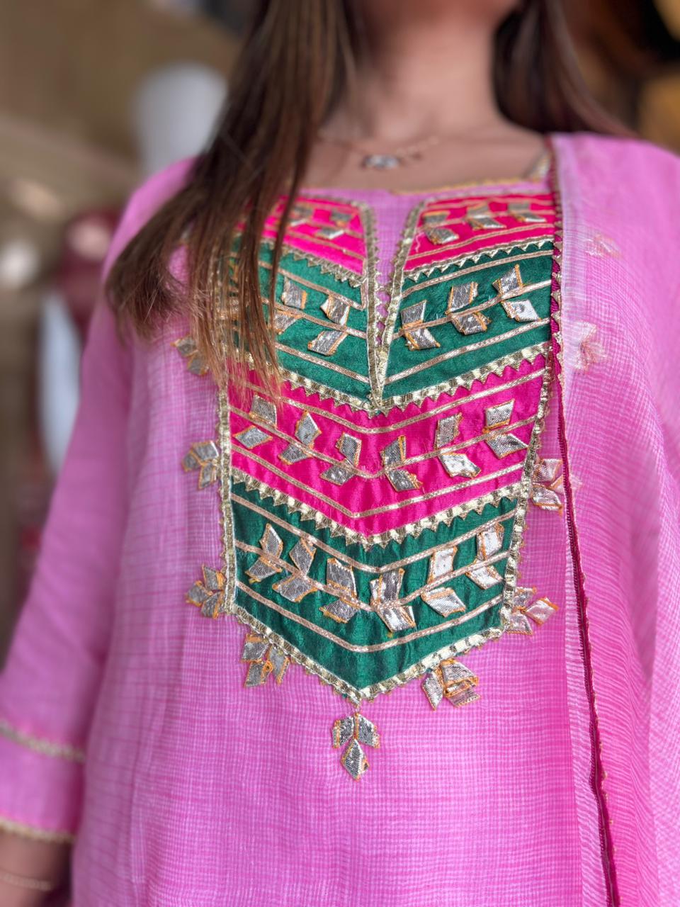Kota Doria Light Pink 3pc Set