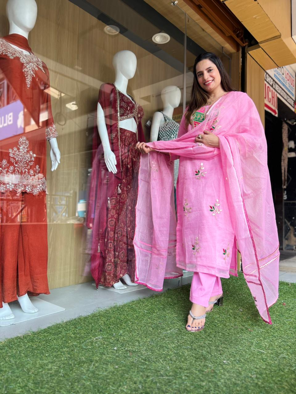 Kota Doria Light Pink 3pc Set