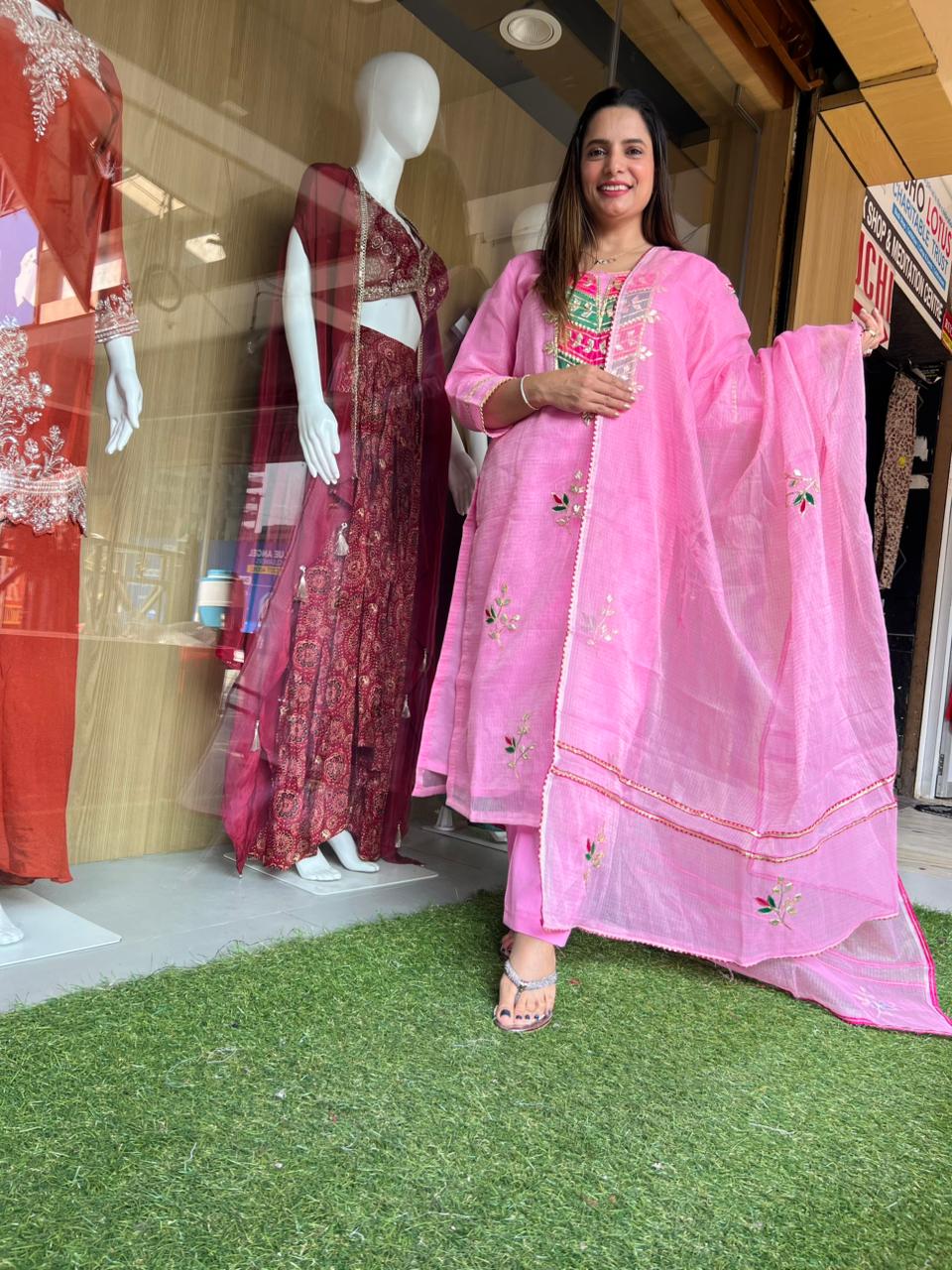 Kota Doria Light Pink 3pc Set