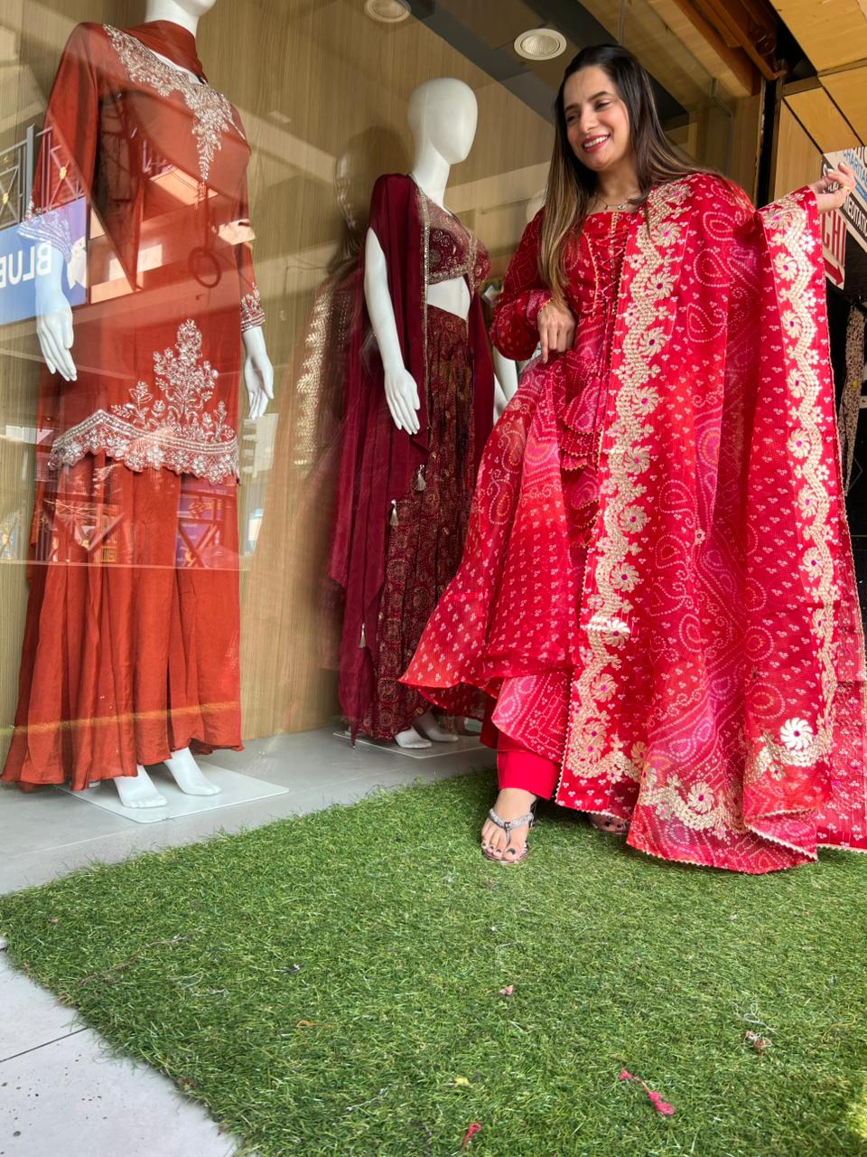 Kota Doria Red 3pc Set