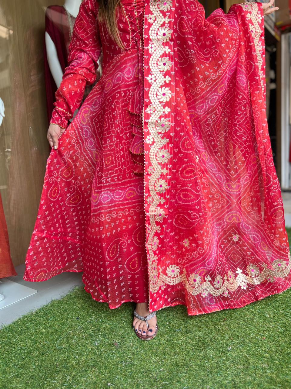 Kota Doria Red 3pc Set