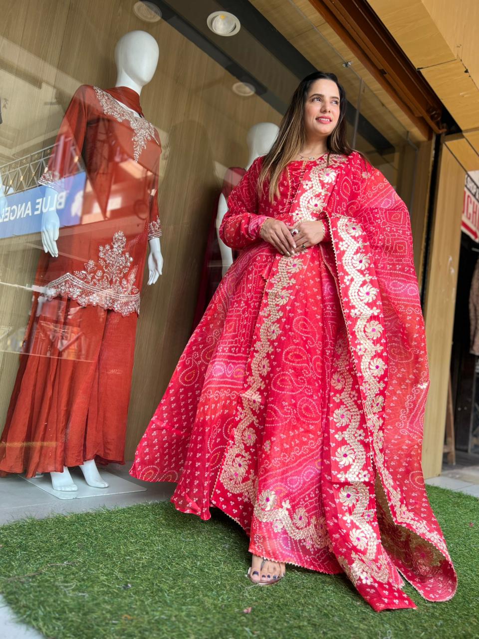 Kota Doria Red 3pc Set