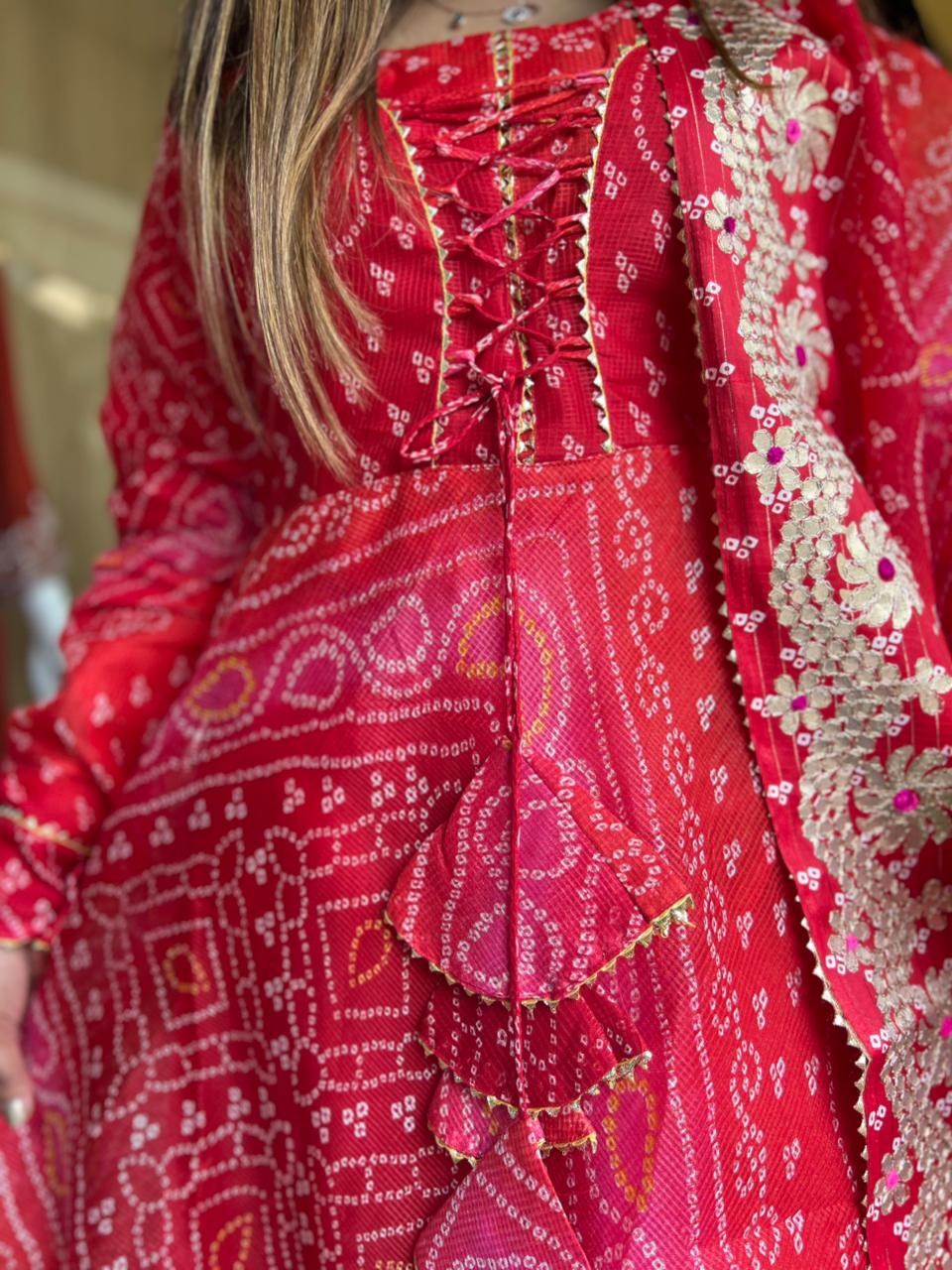 Kota Doria Red 3pc Set