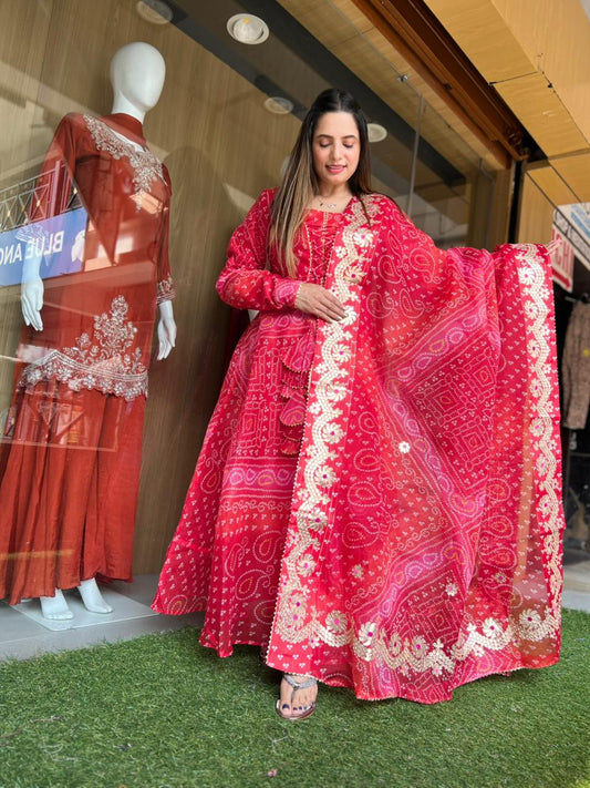 Kota Doria Red 3pc Set