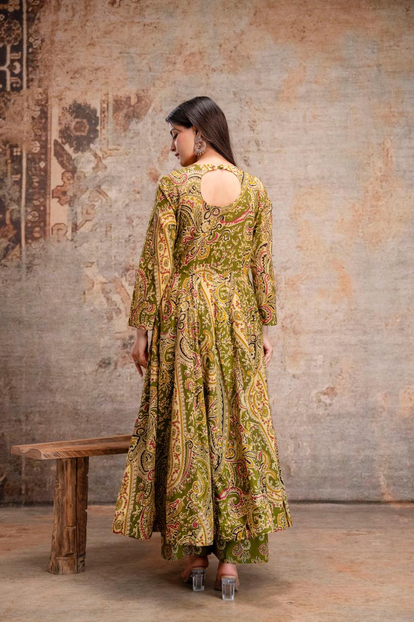 Cotton Mahendi Green 3pc Set