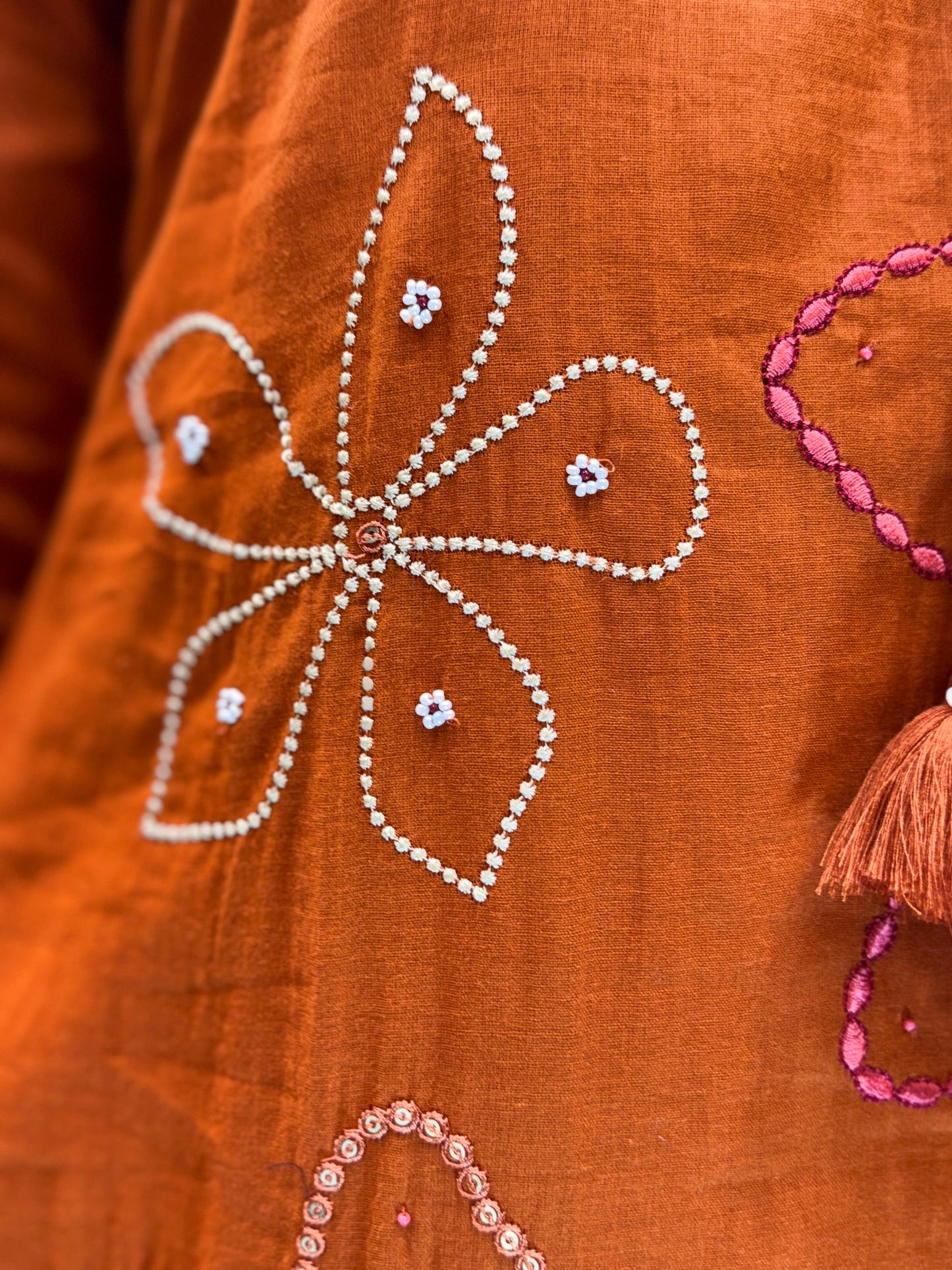 Mull Cotton Rust Orange 3pc Set