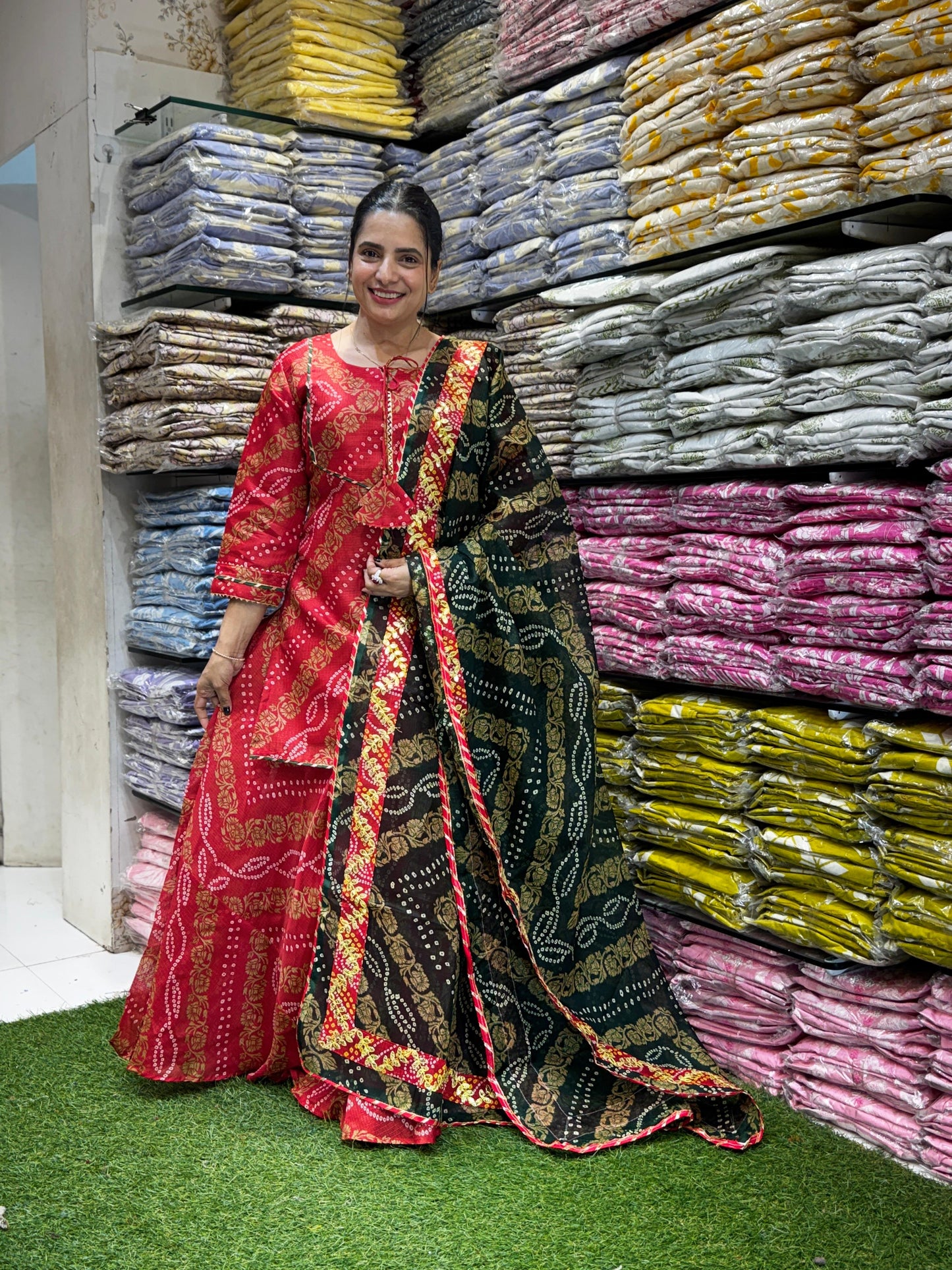 Kota Doria Red 3pc Set