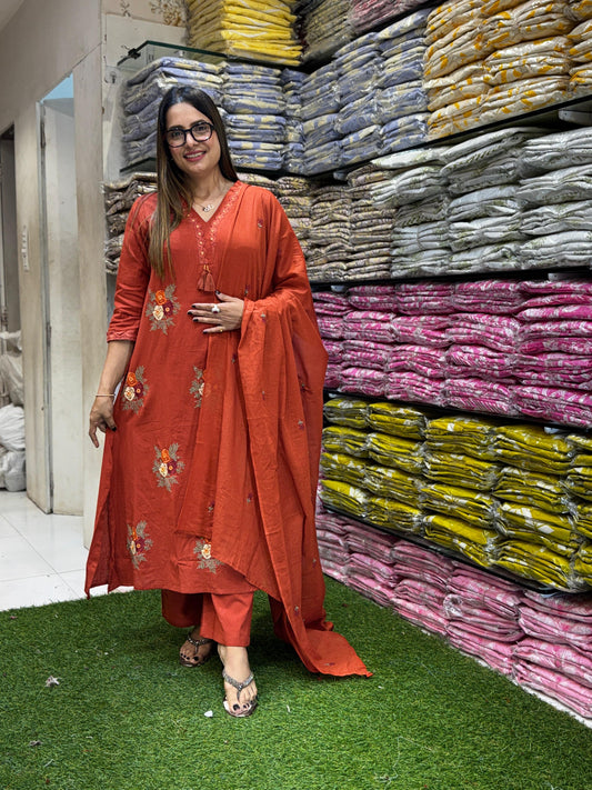 Linen Flex Rust Orange 3pc Set