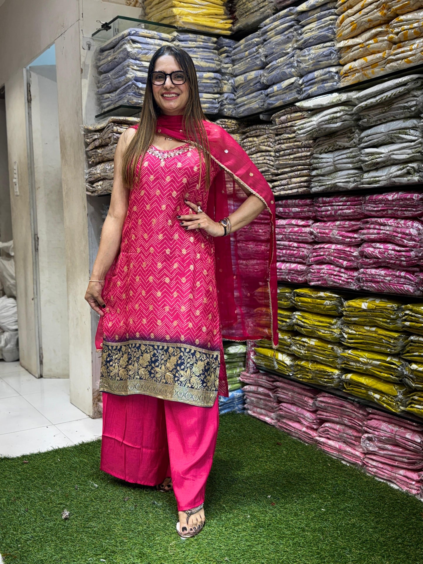 Crep Rani Pink 3pc Set