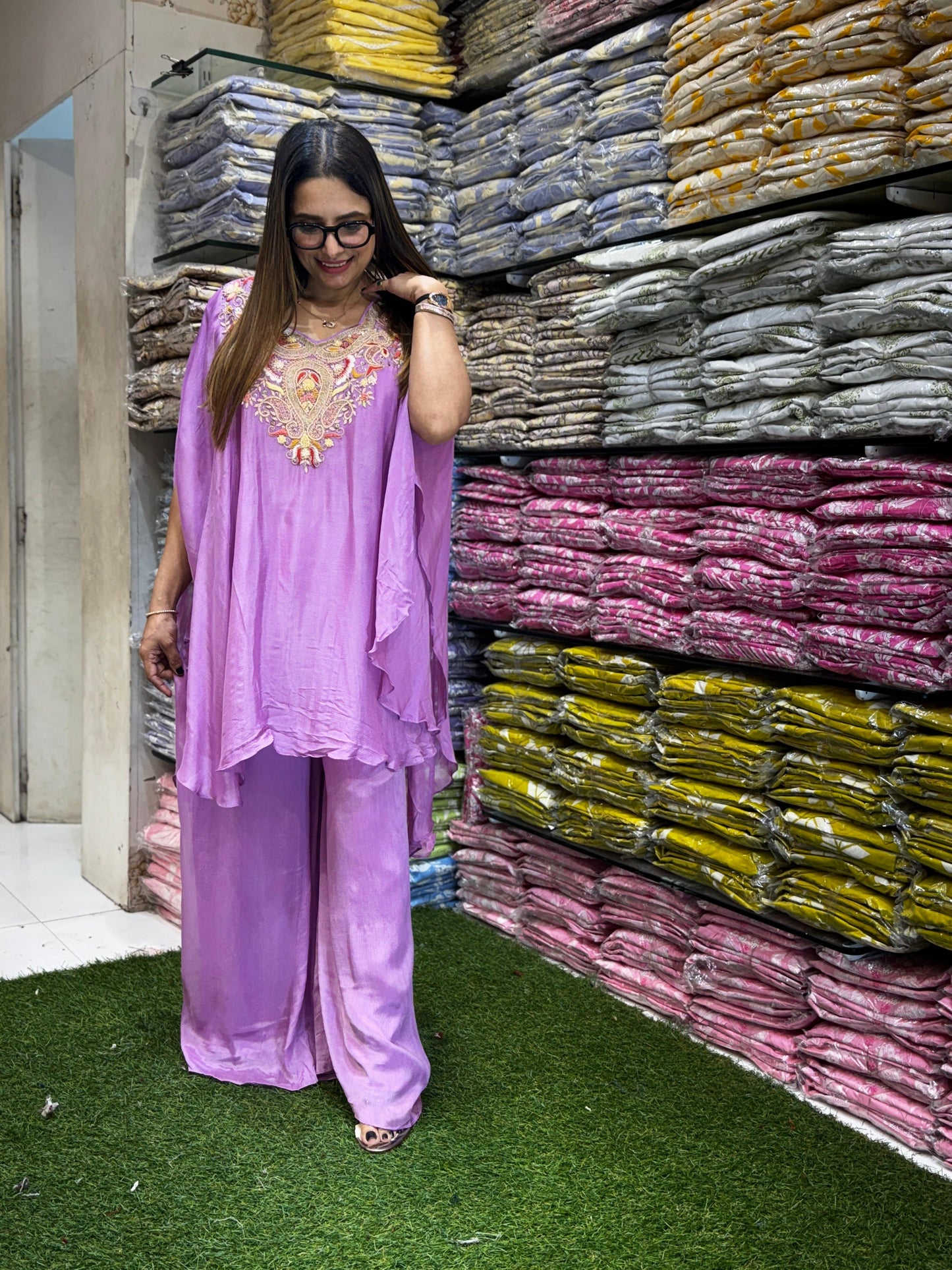 Chinon Purple Kaftan 2pc Set