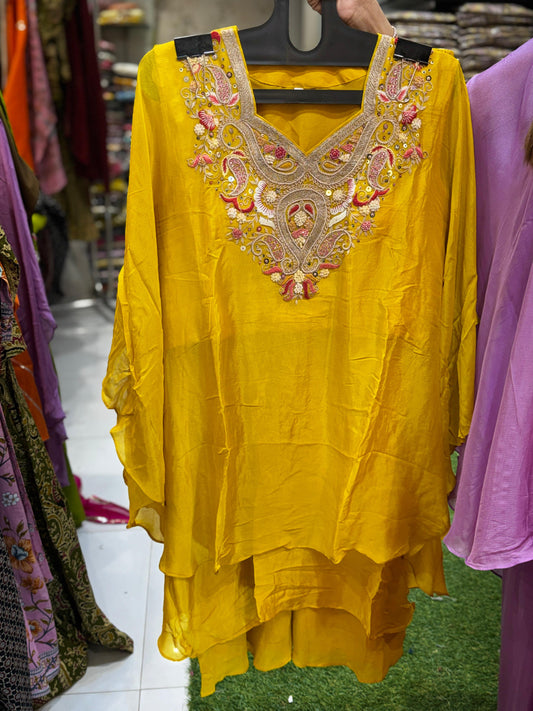 Chinon Yellow Kaftan 2pc Set