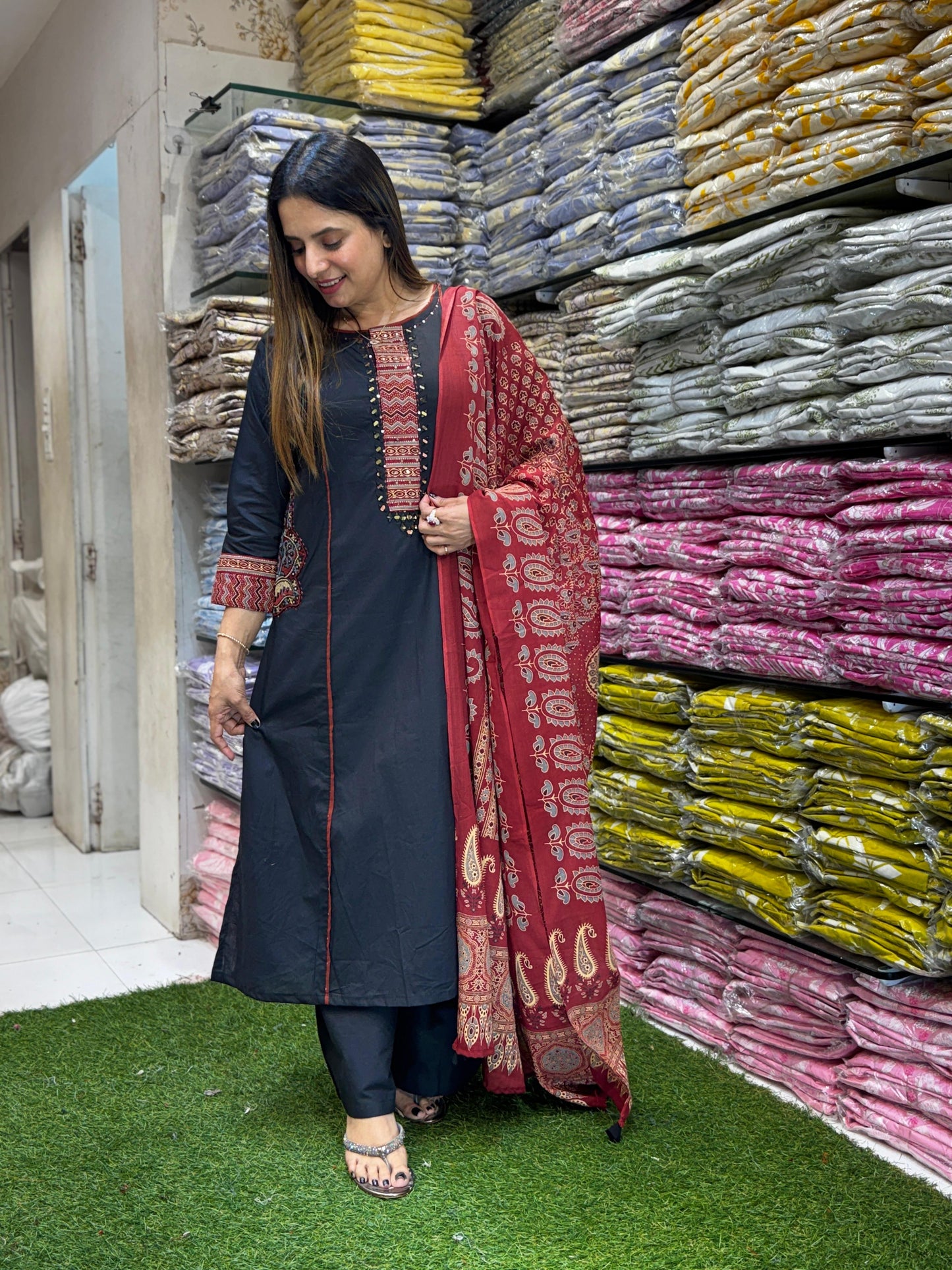 Slub Cotton Black 3pc Set