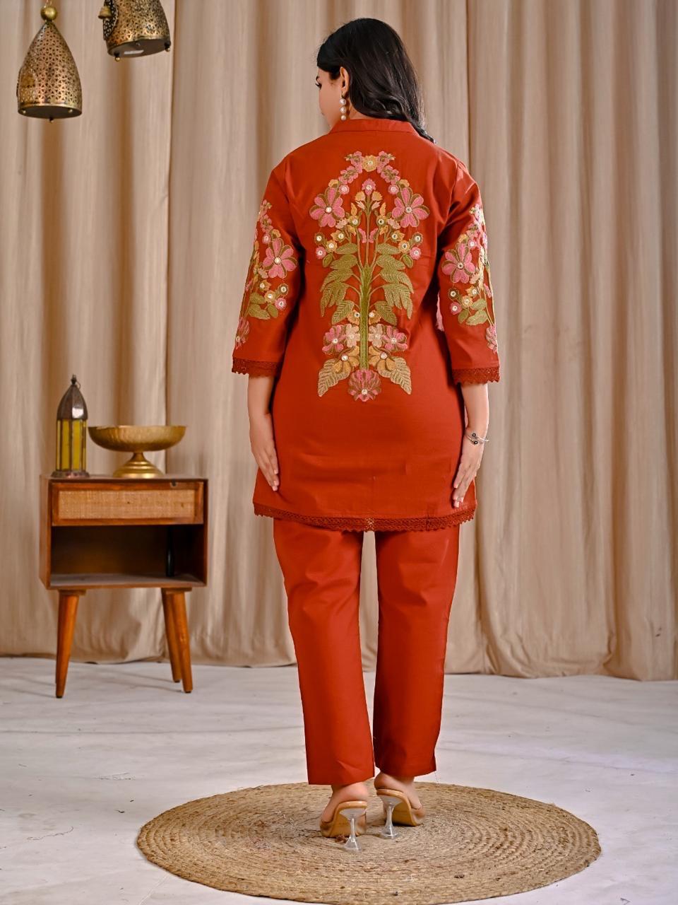 Cotton Rust Orange 2pc Set