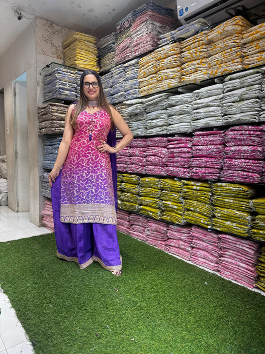 Pure Simmer Tissu Pink & purple 3pc Set