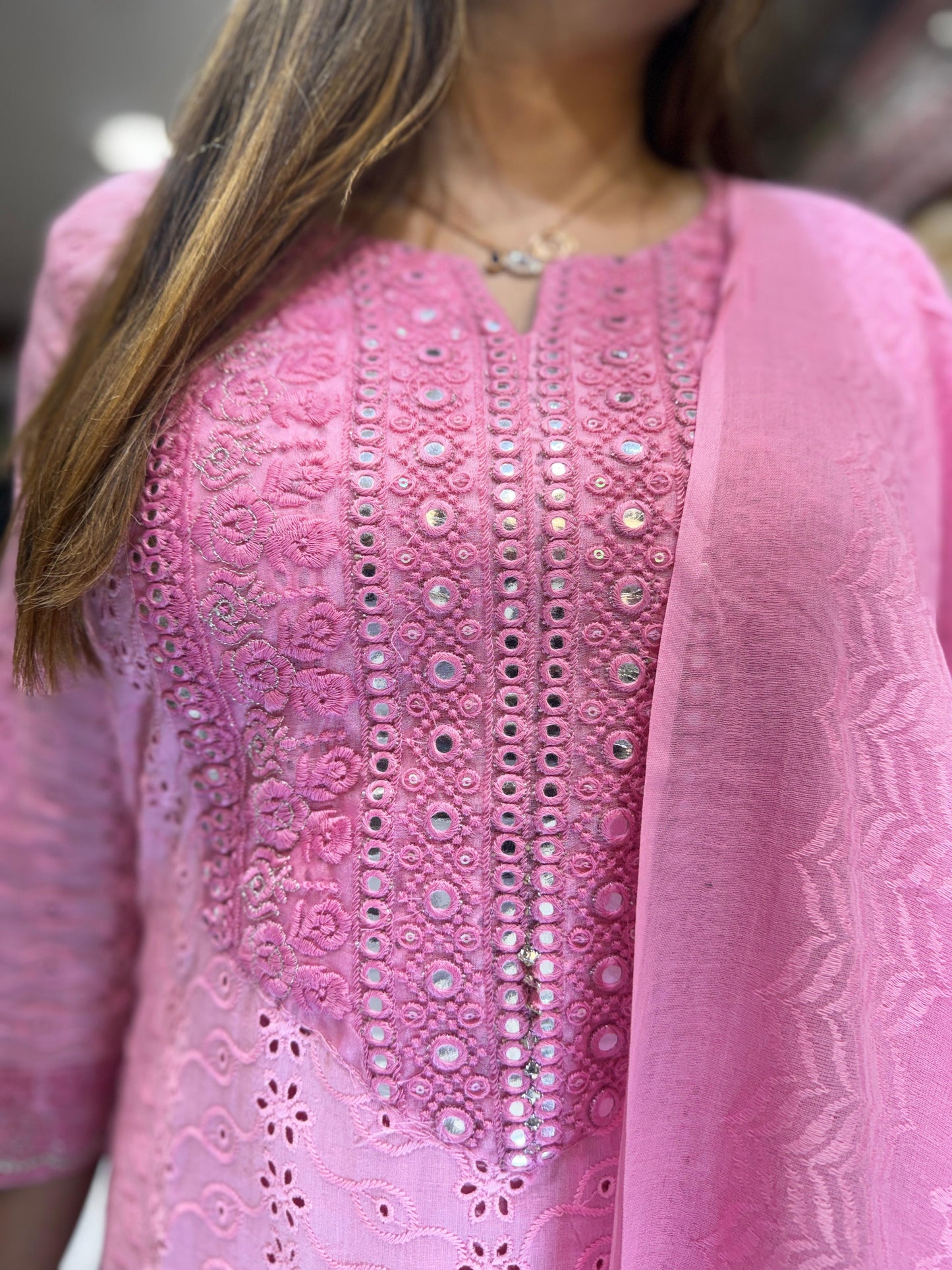 Jaipuri Cotton Pink 3pc Set
