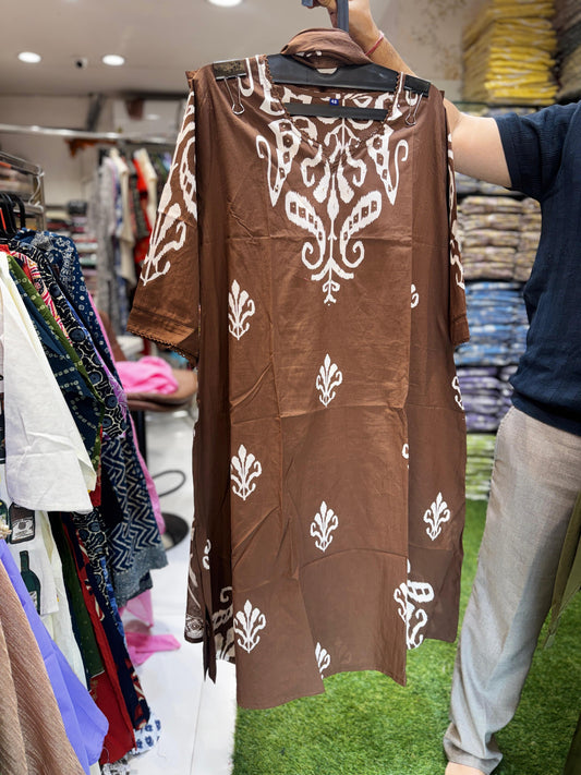 Jaipuri Cotton Brown 3pc Set