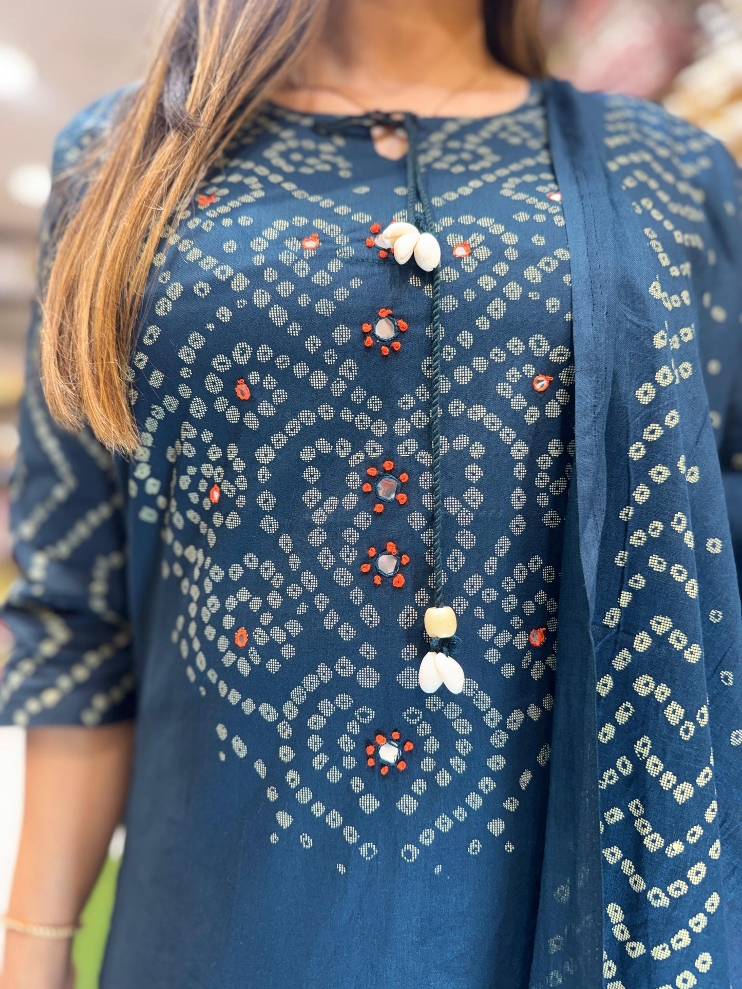 Jaipuri Cotton Teal Blue 3pc Set