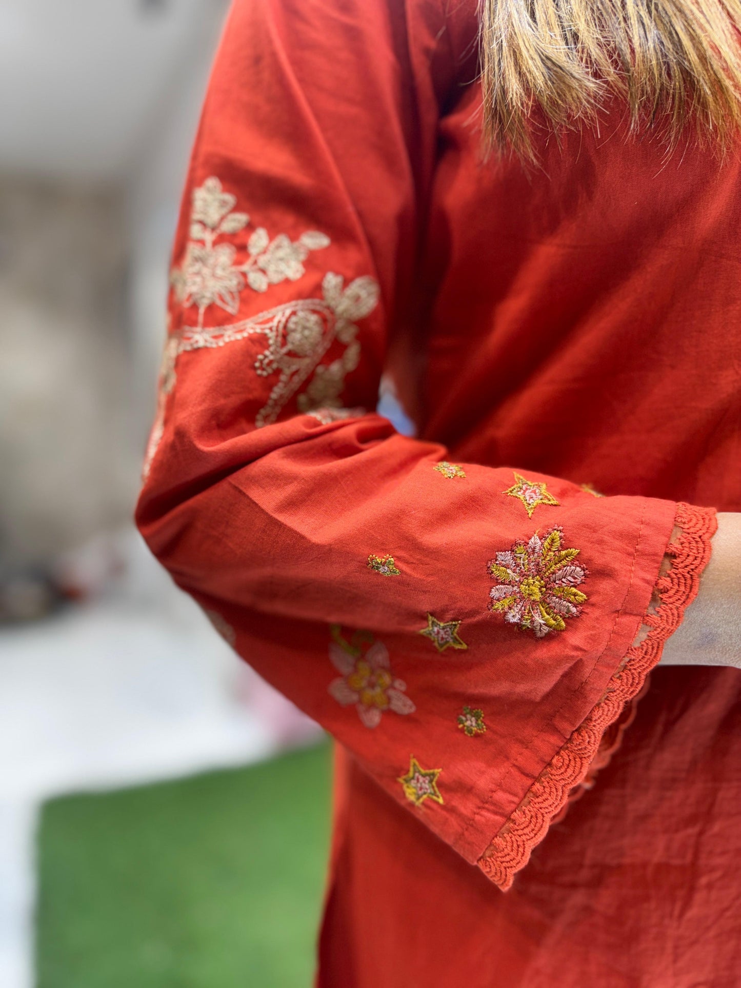 Pure Cotton Rust Orange 2pc Set