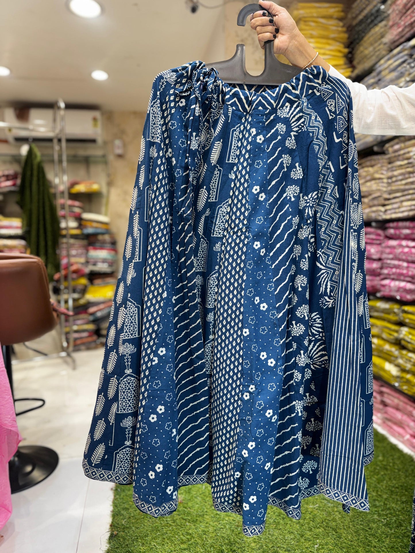 Dabu Cotton Blue Skirt