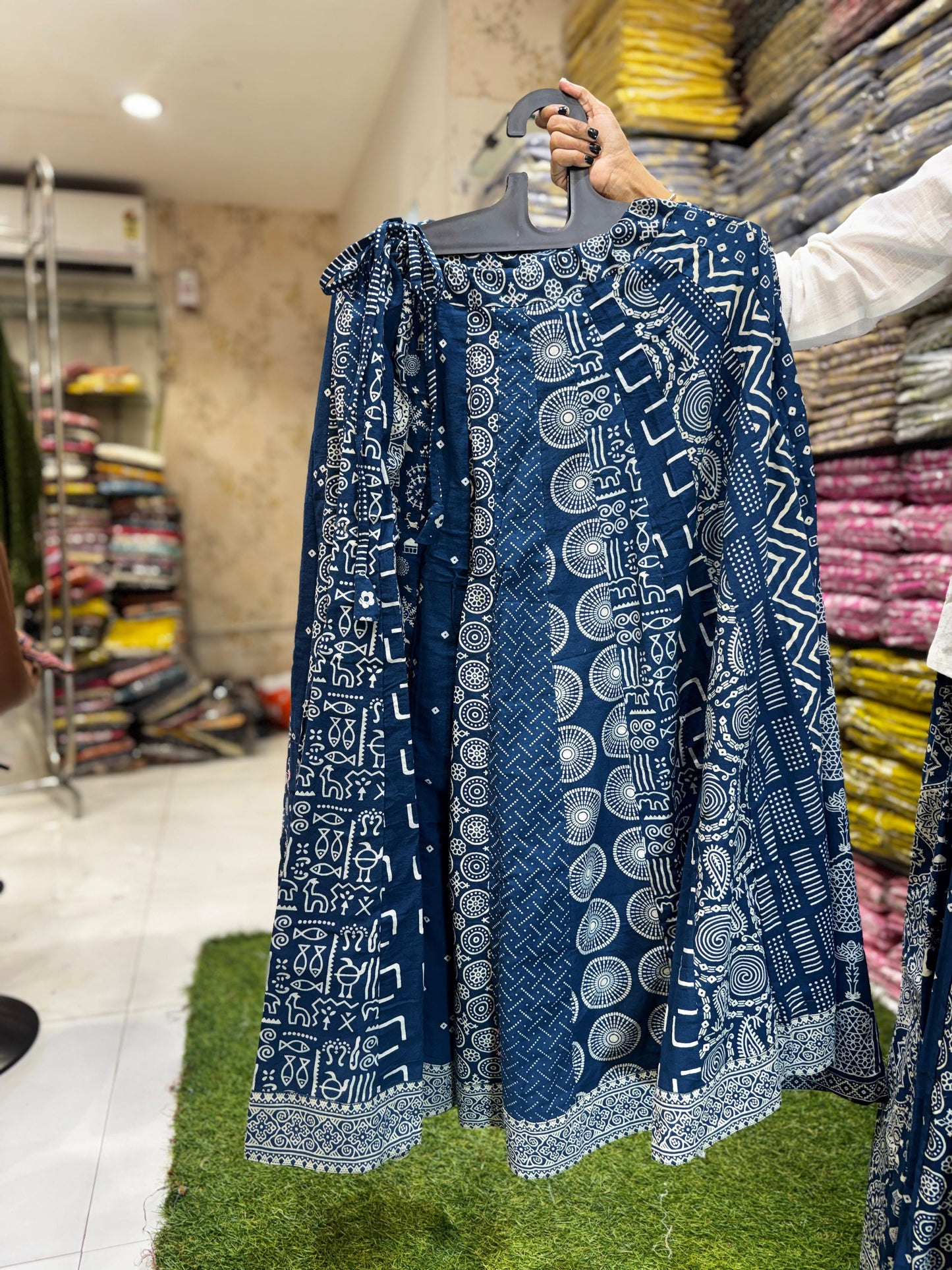 Dabu Cotton Blue Skirt