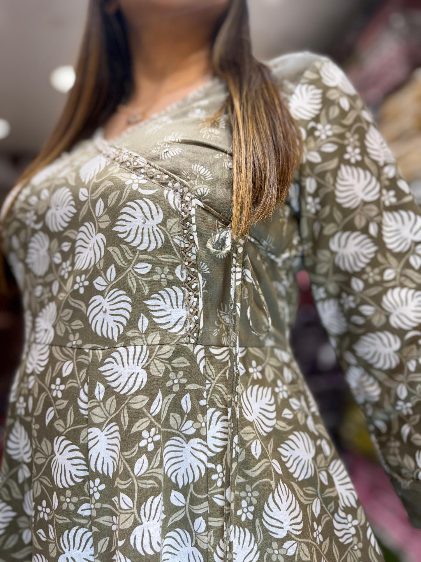 Flex Cotton Gray Green Midi