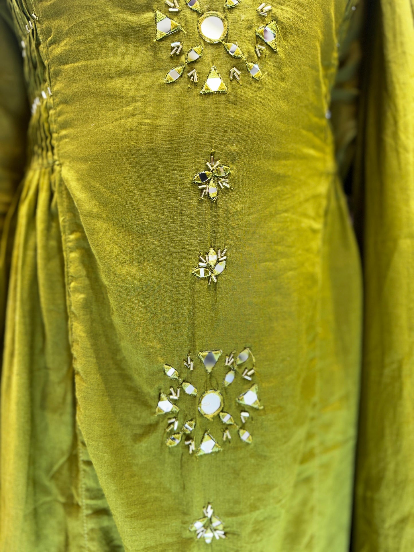 Mull Cotton Mahendi Green 3pc Set