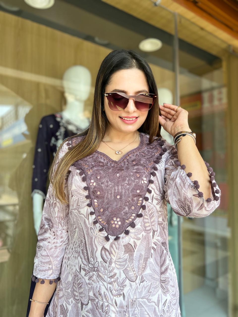 Mull Cotton Purple 2pc Set