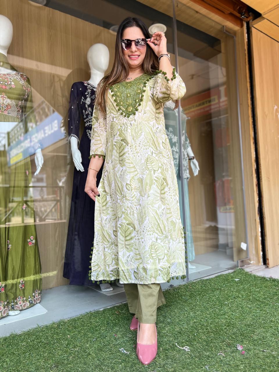 Mull Cotton Green 2pc Set