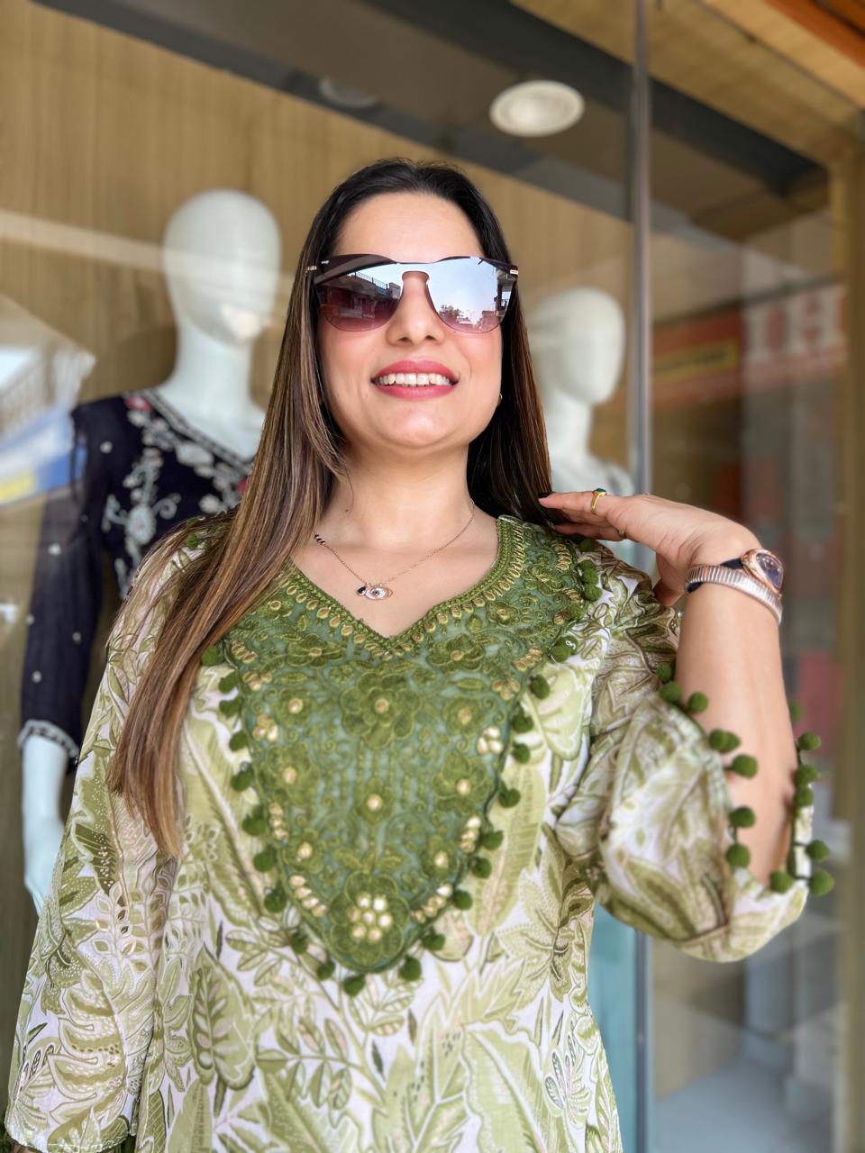 Mull Cotton Green 2pc Set