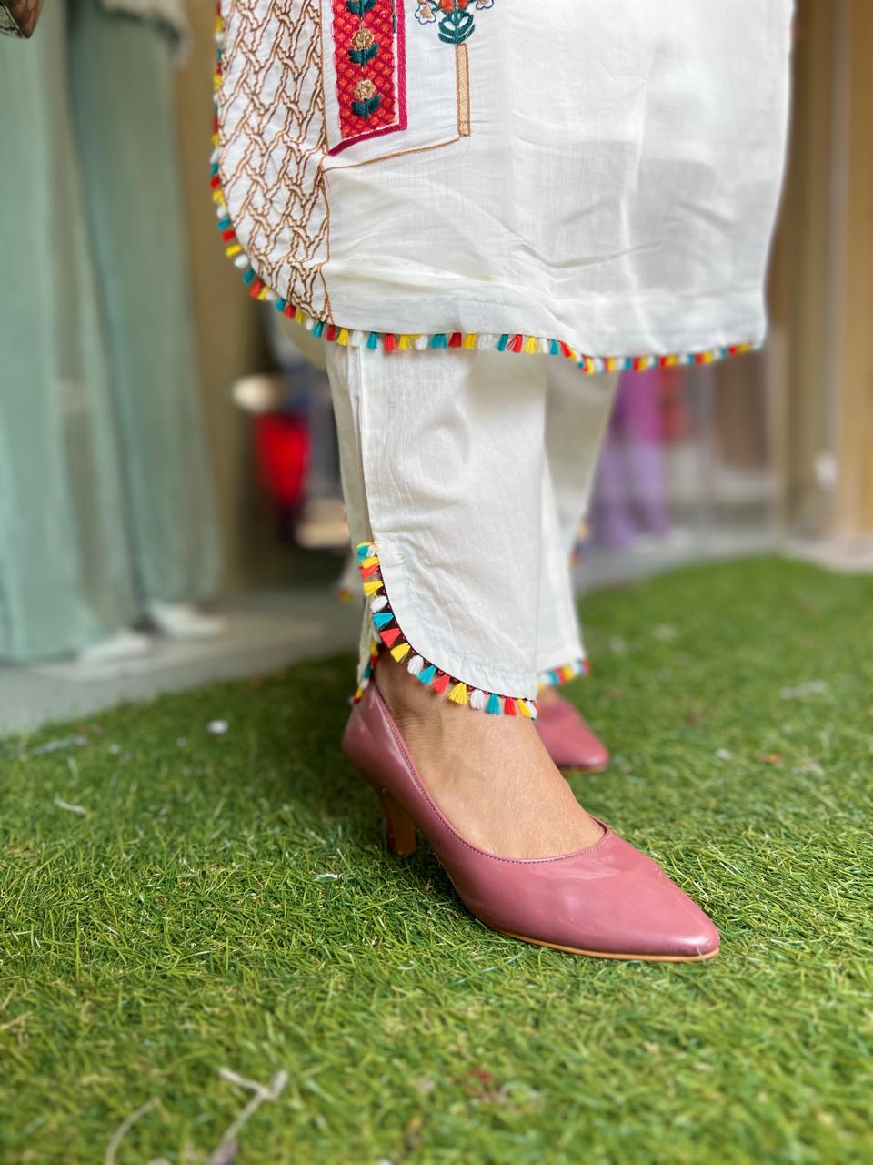 Mull Chanderi Off White 2pc Set