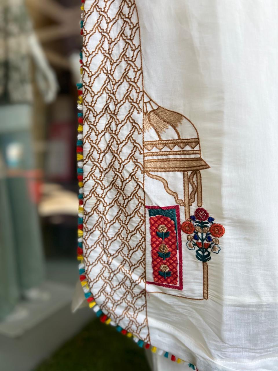 Mull Chanderi Off White 2pc Set