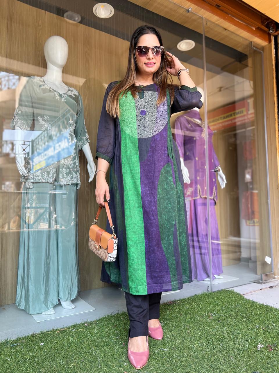 Pure Mull Cotton Green 2pc Set