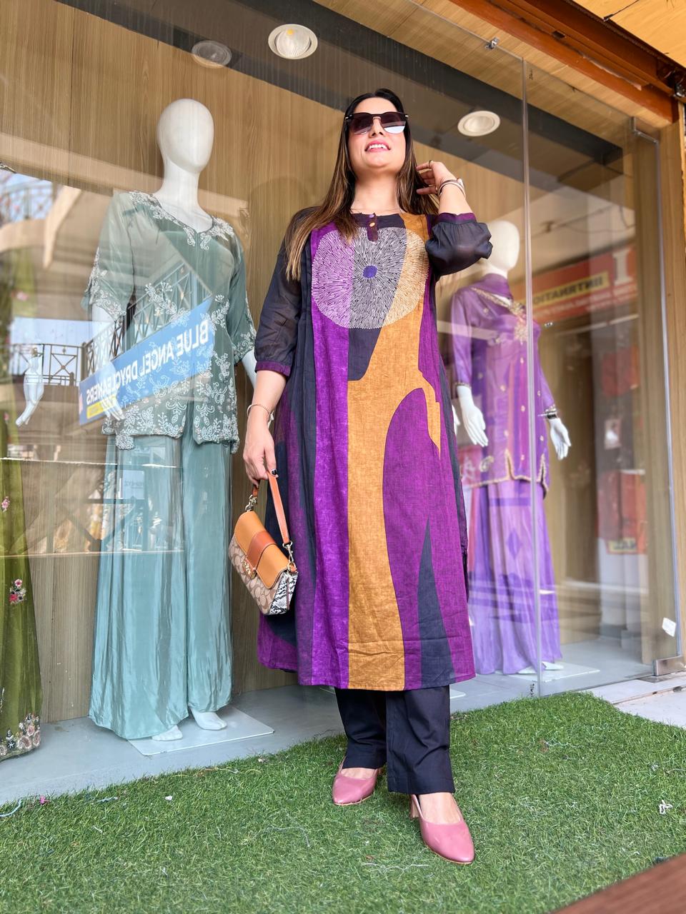 Pure Mull Cotton Purple 2pc Set