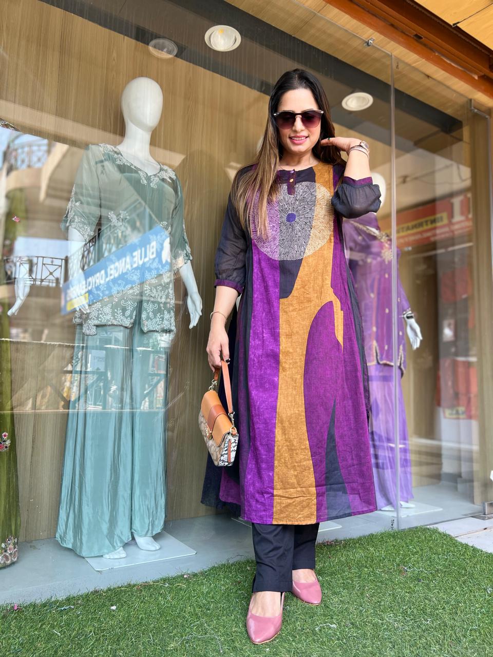 Pure Mull Cotton Purple 2pc Set