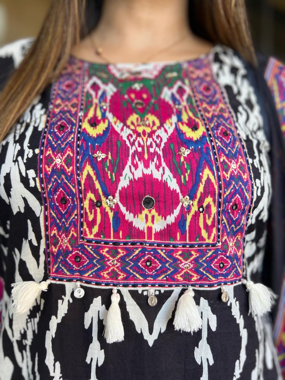 Jaipuri Cotton Black 3pc Set