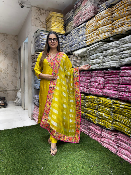 Tissue Jaquard Yellow 3pc Set