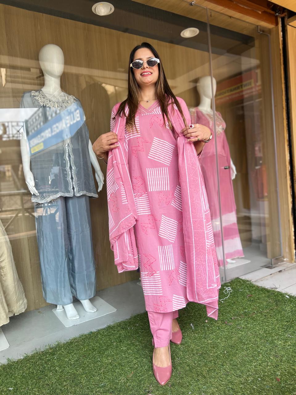Pure Cotton Pink 3pc Set