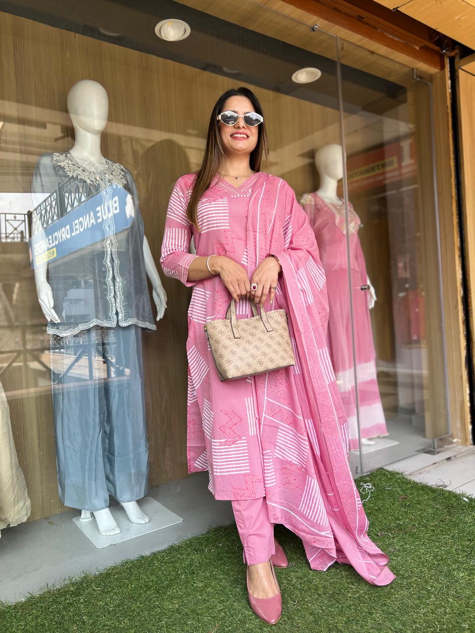 Pure Cotton Pink 3pc Set