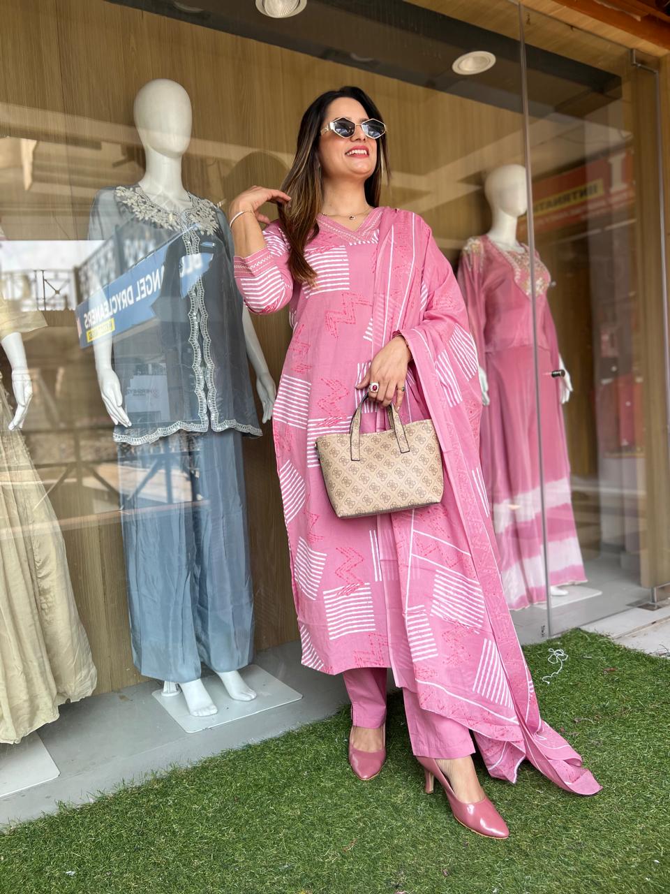 Pure Cotton Pink 3pc Set