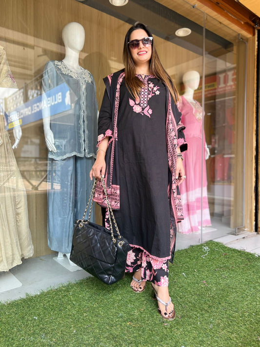Pure Cotton Black 3pc Set