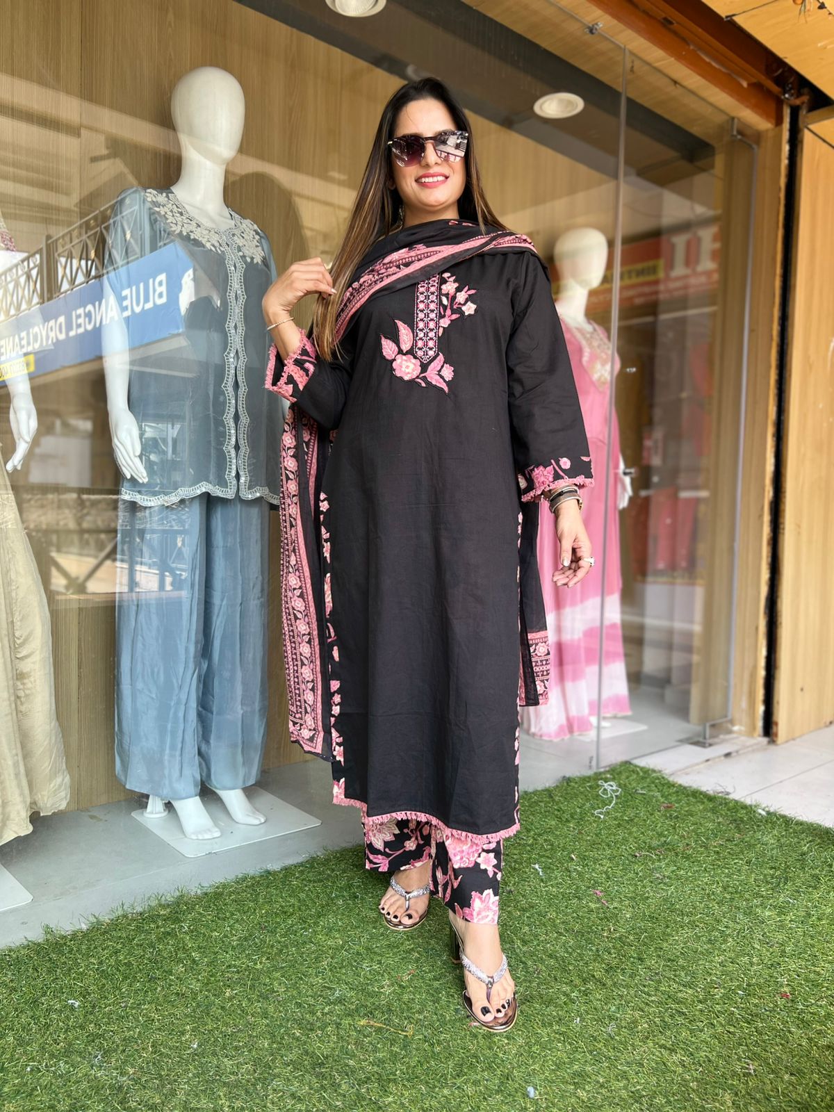 Pure Cotton Black 3pc Set