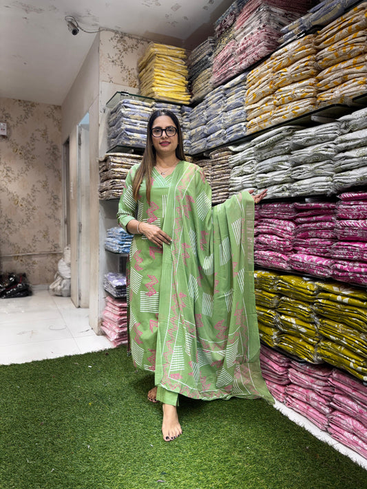 Pure Cotton Green 3pc Set