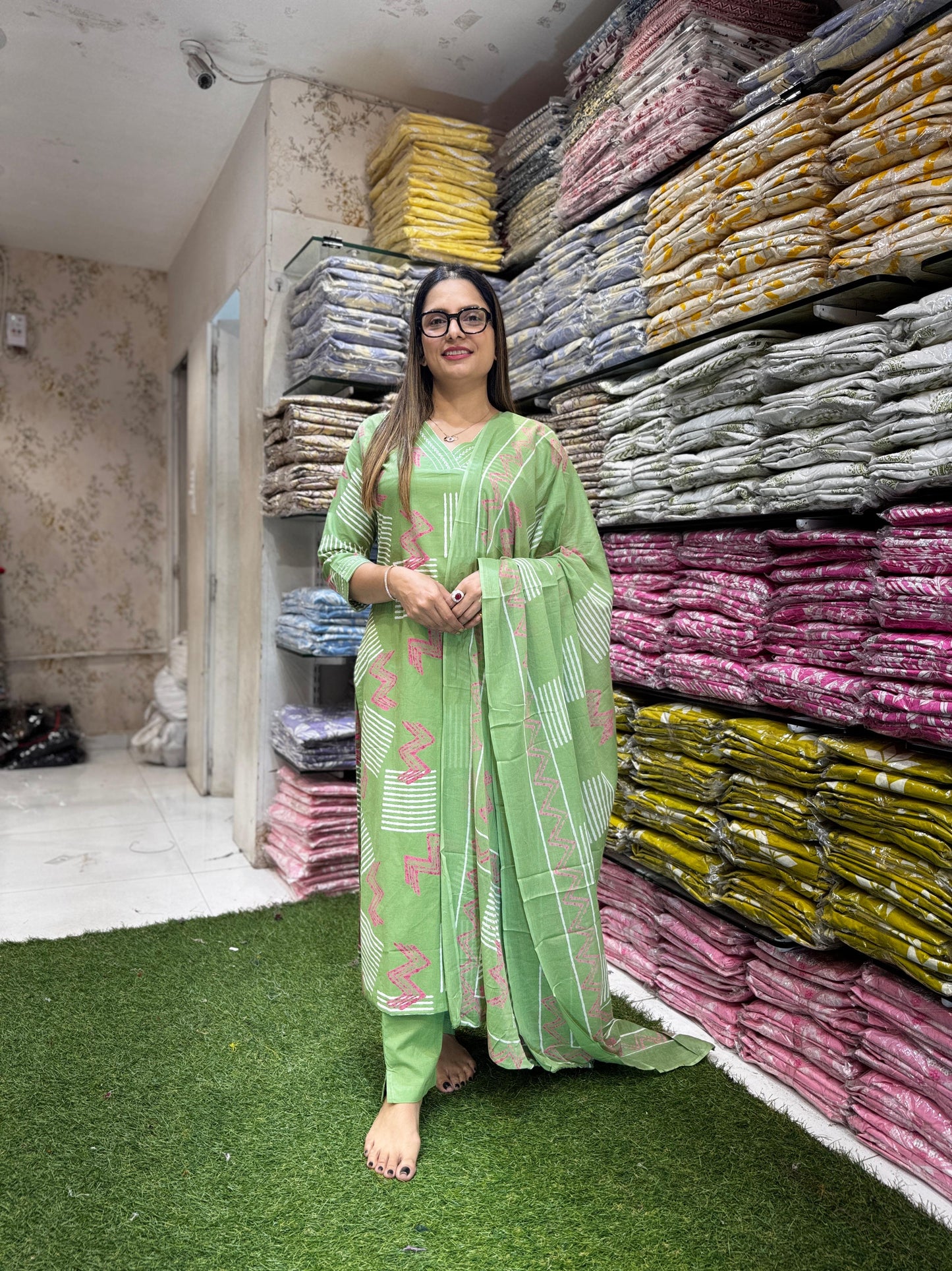 Pure Cotton Green 3pc Set