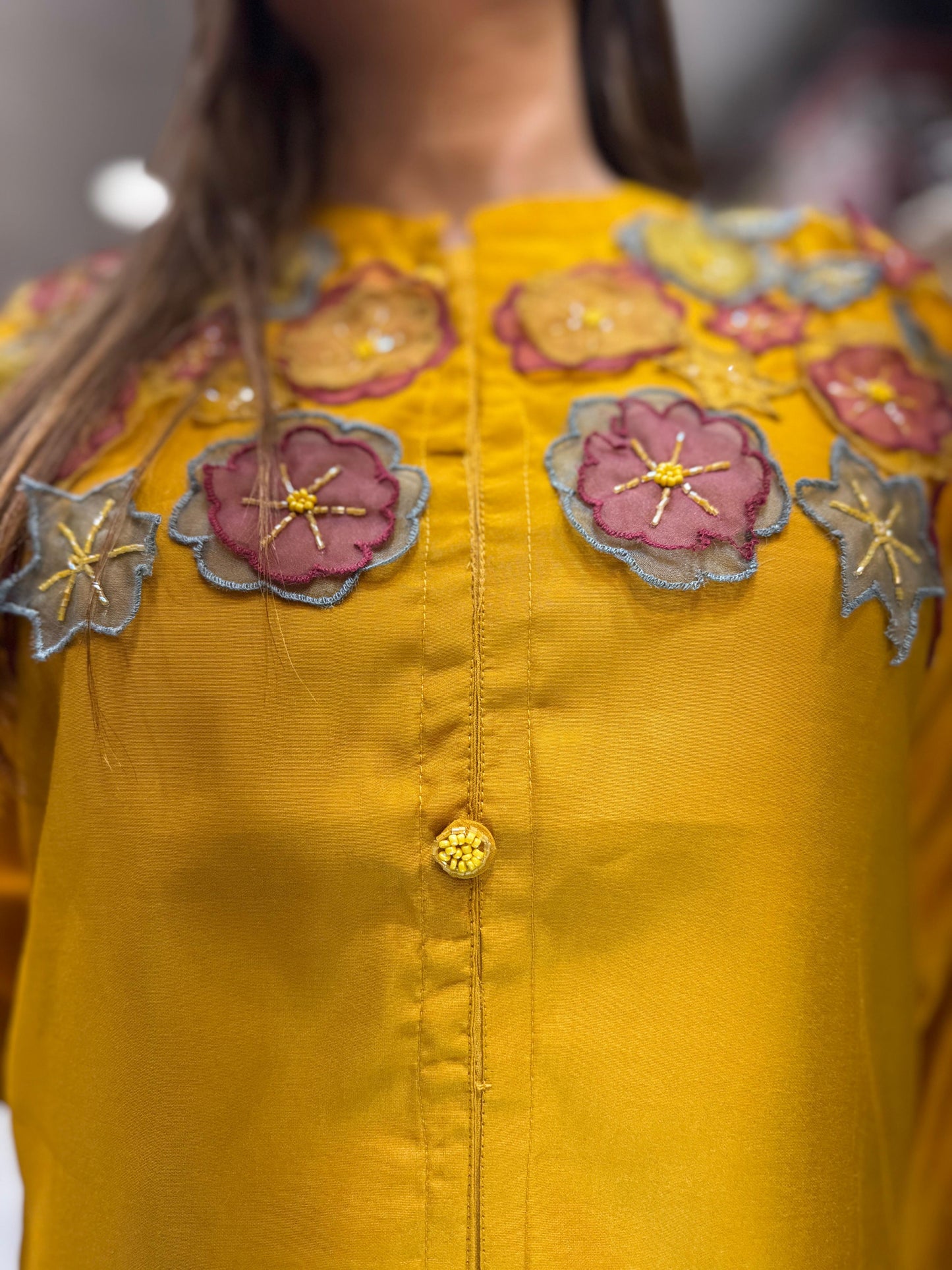Pure Surat Mull Chanderi Yellow 2pc Set