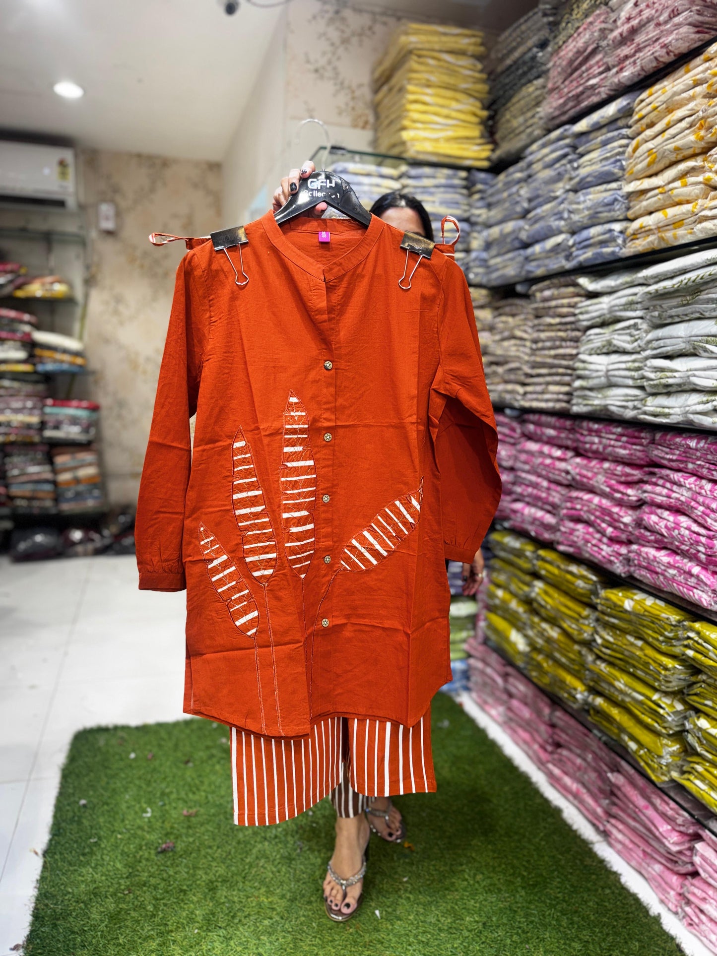 Pure Cotton Orange 2pc Set