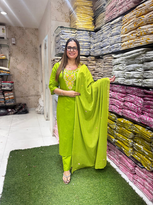 Pure Cotton Green 3pc Set