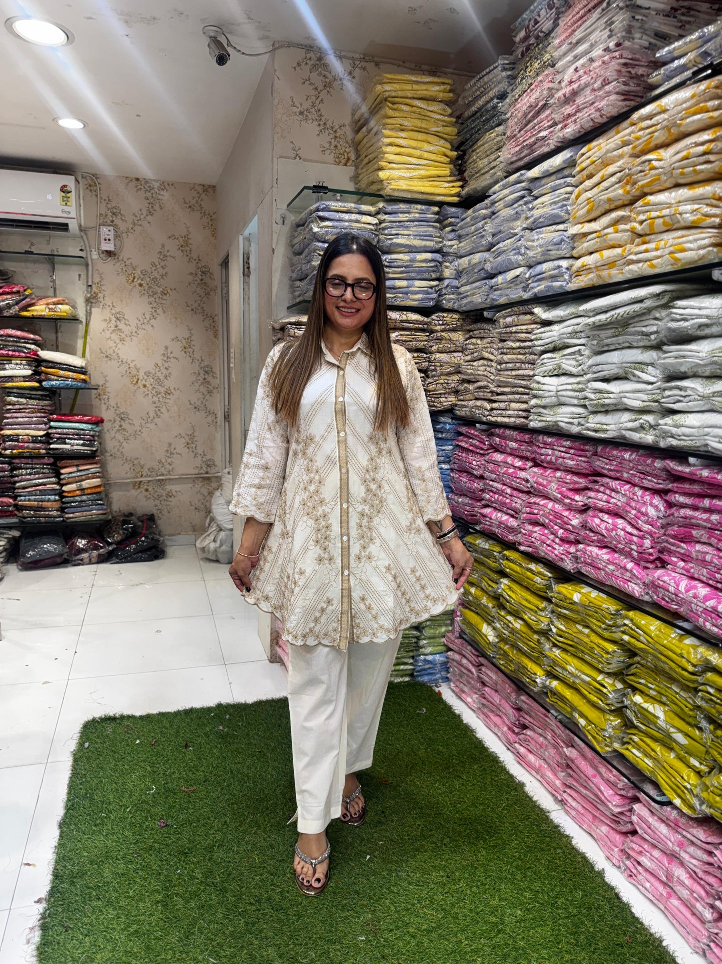 Pure Mull Cotton Off White 2pc Set
