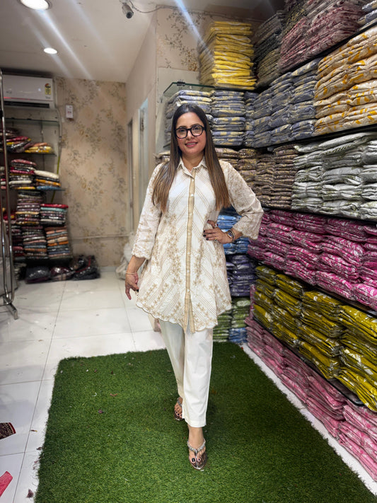 Pure Mull Cotton Off White 2pc Set