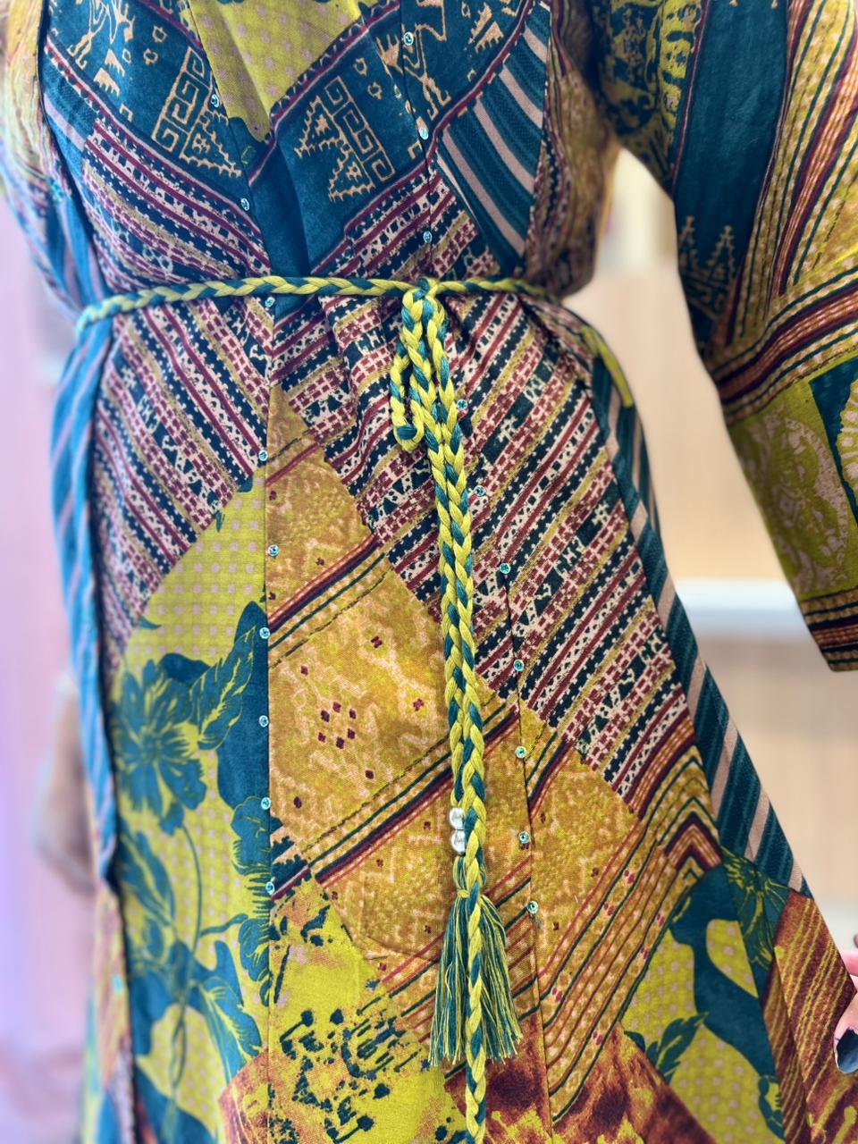 Pure German Rayon Mustard Yellow Midi